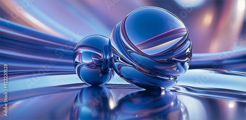 Futuristic Blue Background with Spherical Sculptures, 32k UHD, by Vittorio Reggianini photo