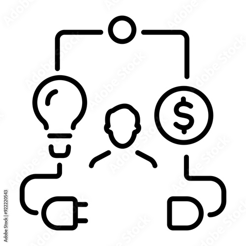 An outline style icon of financial startup 