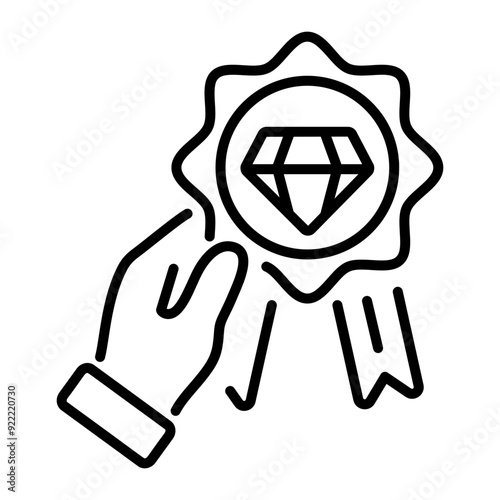 A linear style icon of business values 