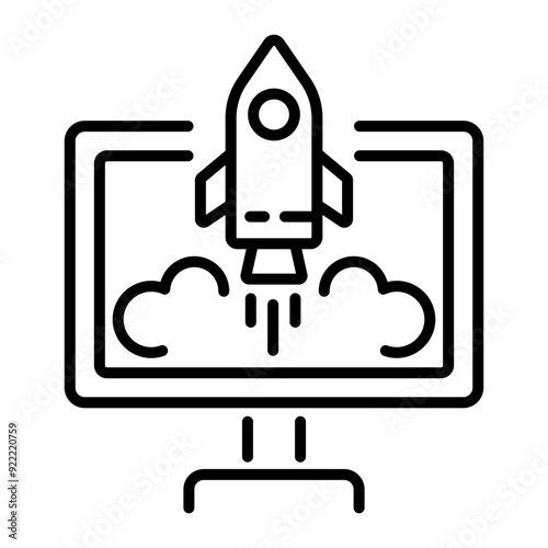Business startup icon in line style 