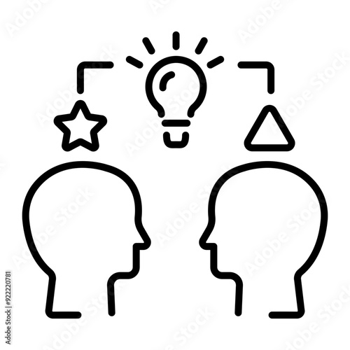 Knowledge sharing icon in linear style 