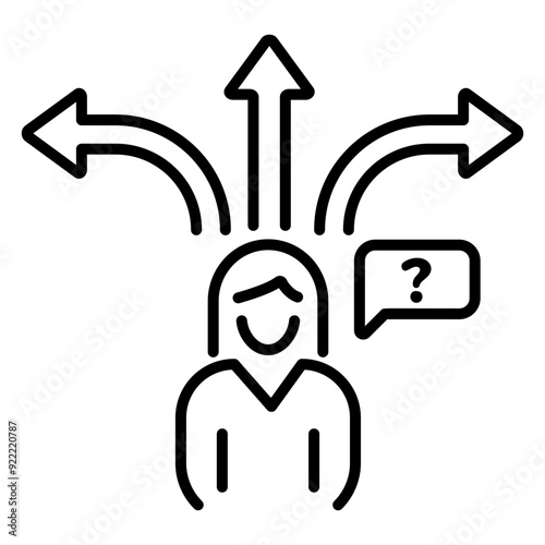 Interest conflict icon in outline style