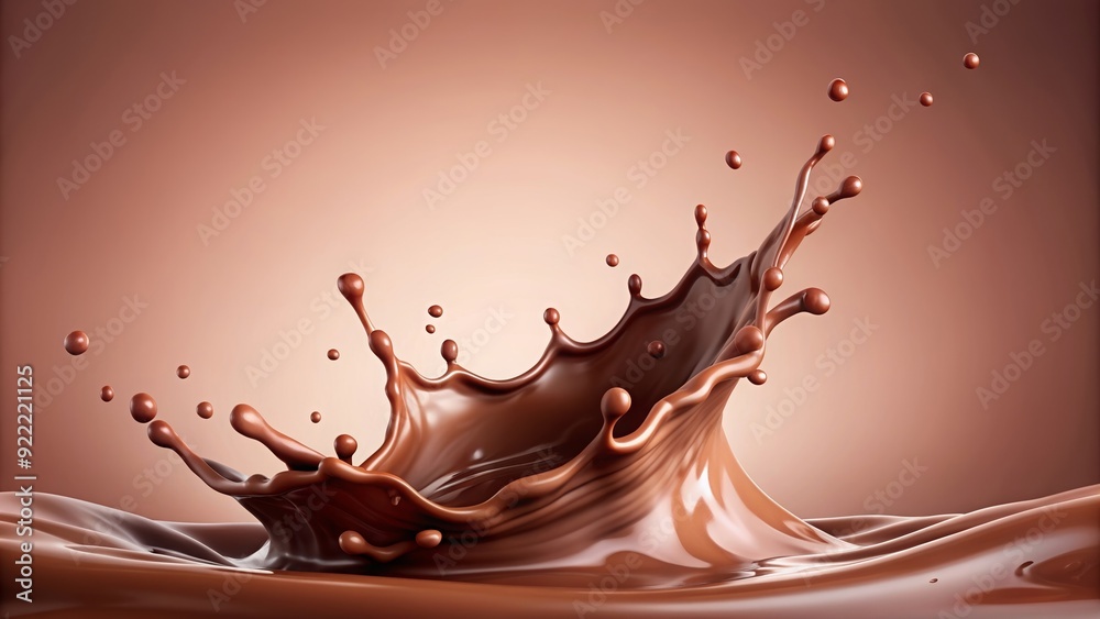 Chocolate splash on a light pink background, render, chocolate, splash, pink, background,render, sweet, dessert Chocolate splash on a light pink background, render, chocolate, splash, pink, background,render, sweet, dessert