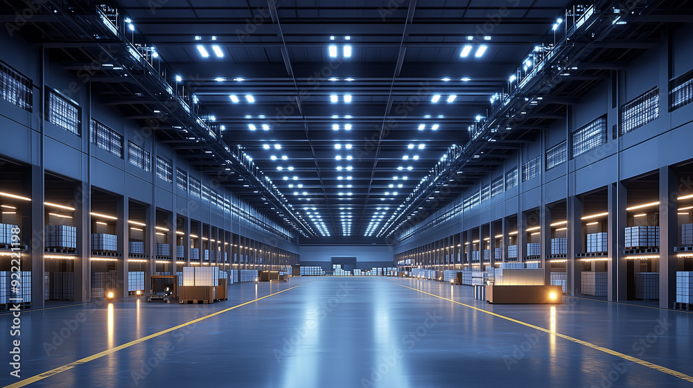 High-Tech AI-Enhanced Logistics Center Optimizing Supply Chain Efficiency with Advanced Automation and Real-Time Data Analysis High-Tech AI-Enhanced Logistics Center Optimizing Supply Chain Efficiency with Advanced Automation and Real-Time Data Analysis