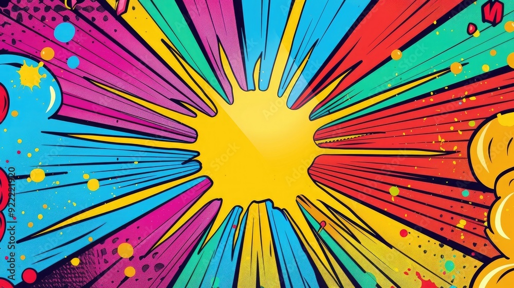 Colorful and vibrant pop art comic book style background Colorful and vibrant pop art comic book style background