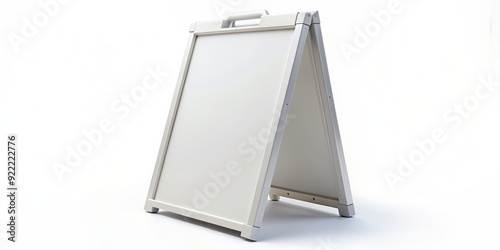 Isolated blank folding plastic A-Frame sidewalk sign , signage, empty, advertising, marketing, promotion, sidewalk