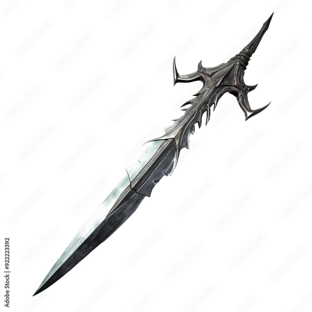 Obraz na plátně Claymore Knife with a Glossy Finish Isolated Without Background.