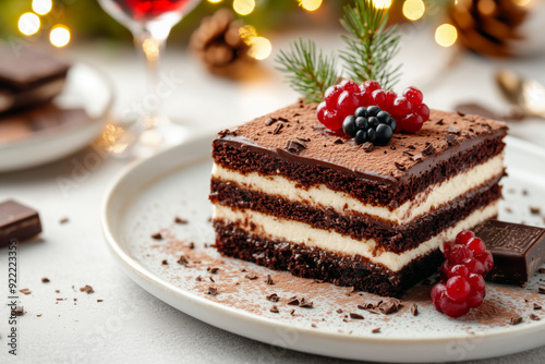 chocolate cake with berries