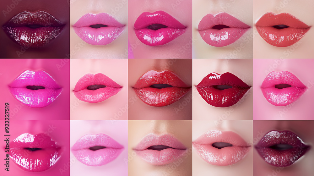 Obraz premium Lips with glossy lipstick