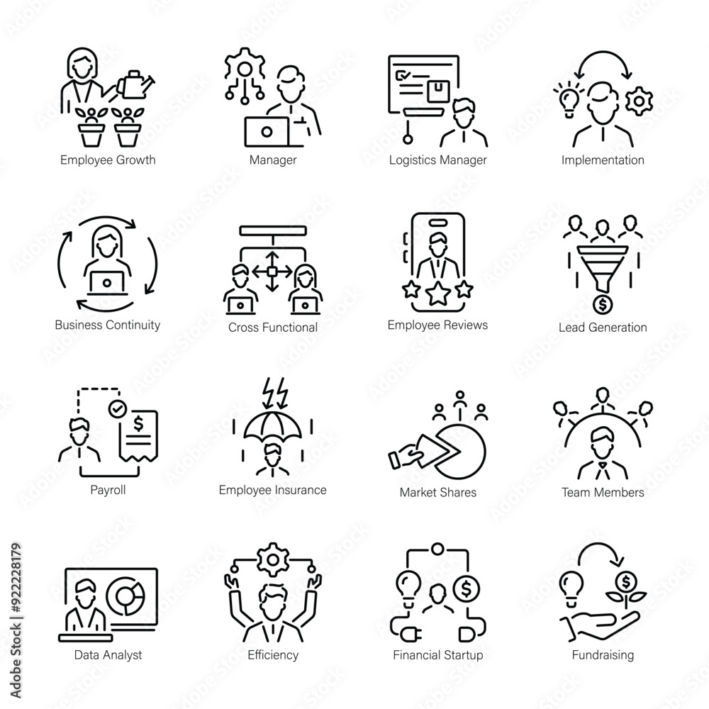 Latest Pack of Corporate People Linear Icons 

