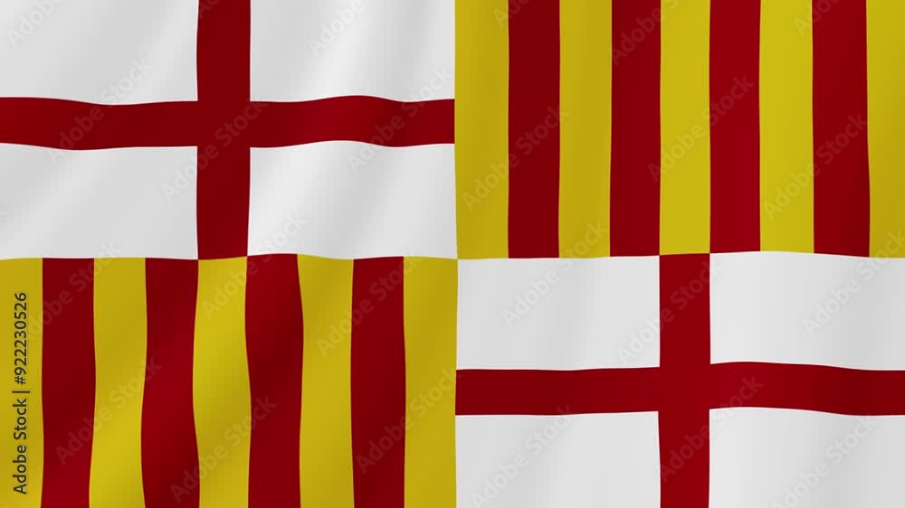 Barcelona Waving Flag. Realistic Flag Animation. Seamless Loop Background. Barcelona Waving Flag. Realistic Flag Animation. Seamless Loop Background.