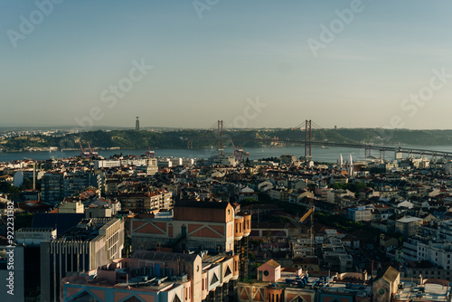 Lisbon, Portugal, with binocular binocular from Amoreiras 360 panoramic terrace