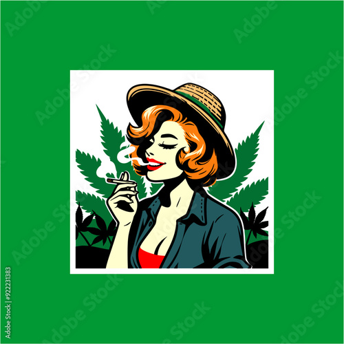 hemp cbd pinup girl logo design