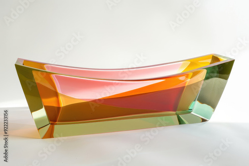 Vibrant magenta pear green and amber colors in sleek wedge shape photo