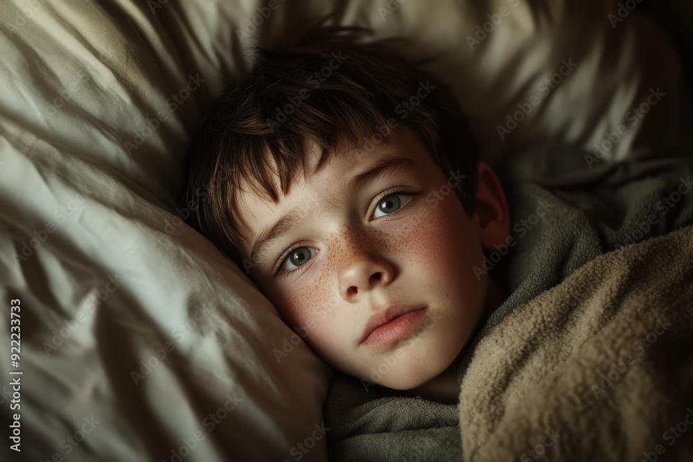 An endearing image capturing a young child sleeping calmly in comfortable bedding, signifying tranquility, safety and a serene night, wrapped in the warmth and comfort of home. An endearing image capturing a young child sleeping calmly in comfortable bedding, signifying tranquility, safety and a serene night, wrapped in the warmth and comfort of home.