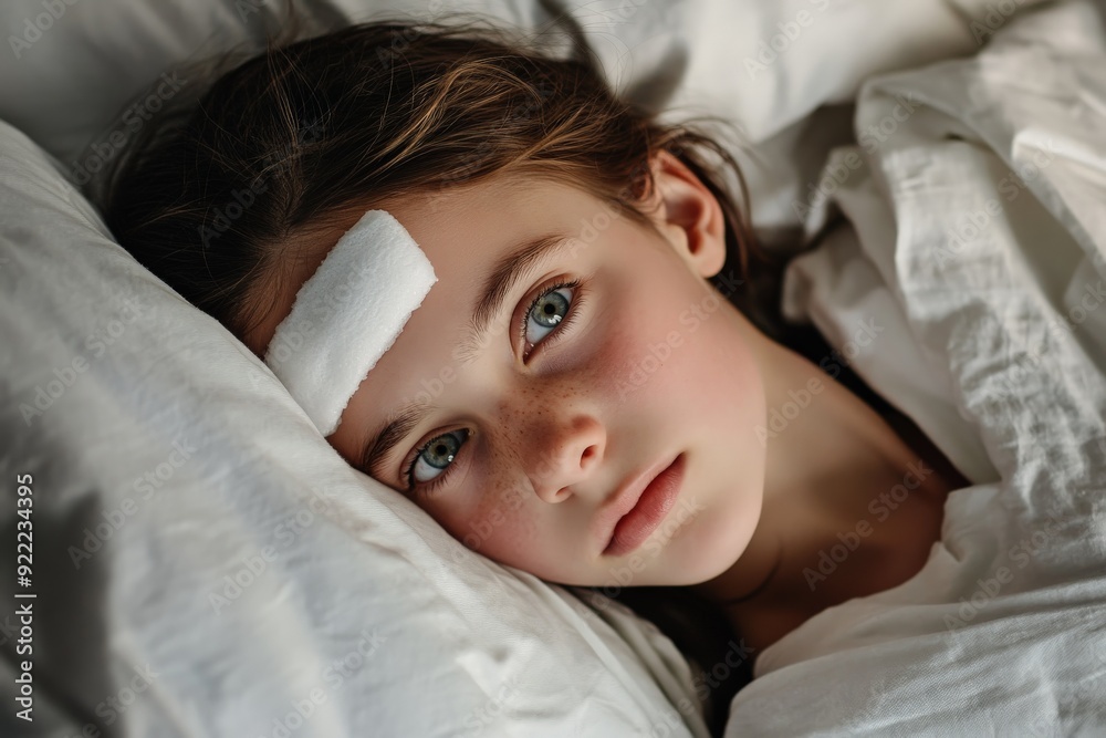 A serene image of a person laying down in bed under white bedding, with their head resting on a soft pillow, embodying a moment of peace, relaxation, and comfort.