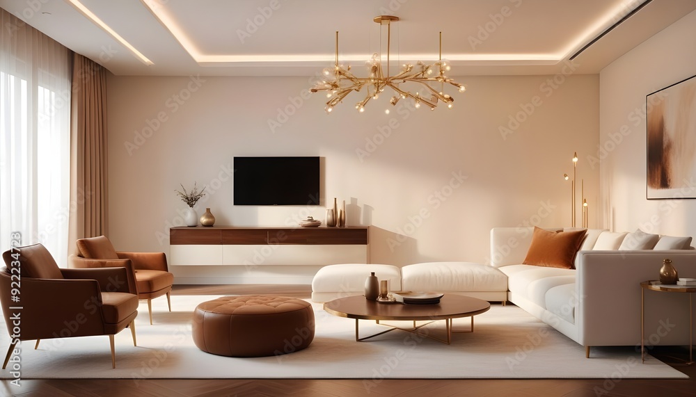 Photo interior modern design room 3d illustration