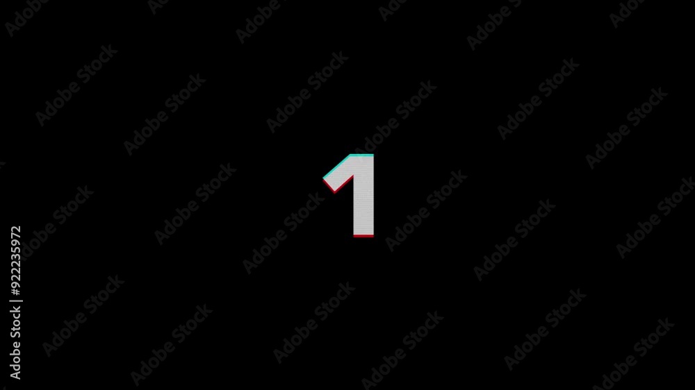Glitch interference countdown numbers from 5 to 1 new dynamic holiday retro joyful colorful vintage video footage Glitch interference countdown numbers from 5 to 1 new dynamic holiday retro joyful colorful vintage video footage