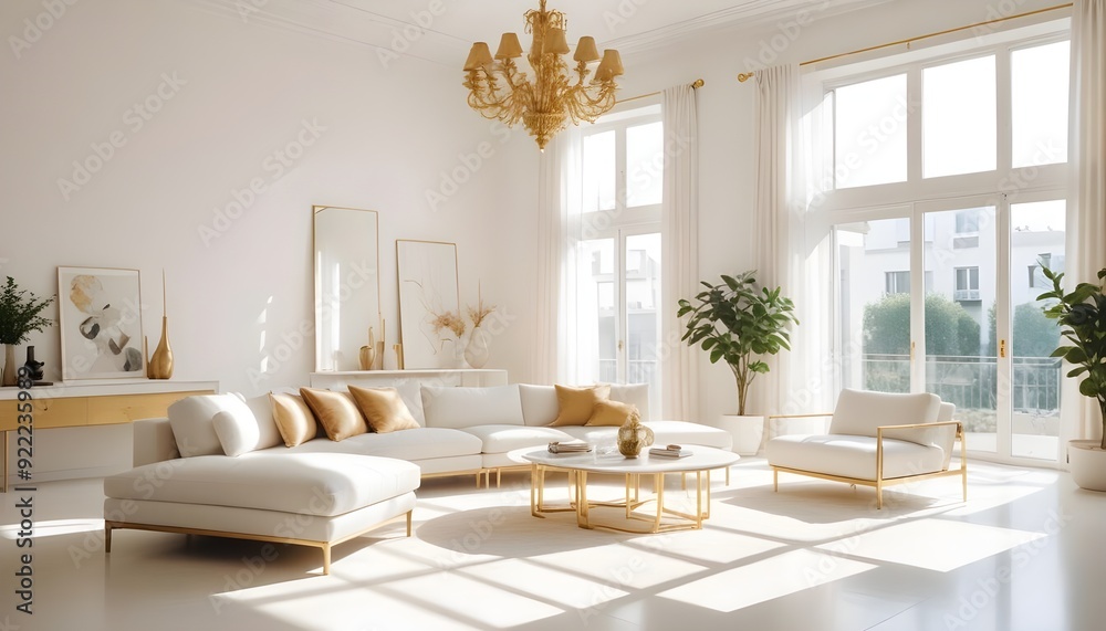 Fototapeta premium Photo interior modern design room 3d illustration