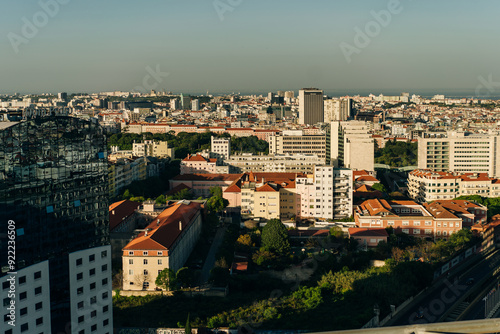 Lisbon, Portugal, with binocular binocular from Amoreiras 360 panoramic terrace photo