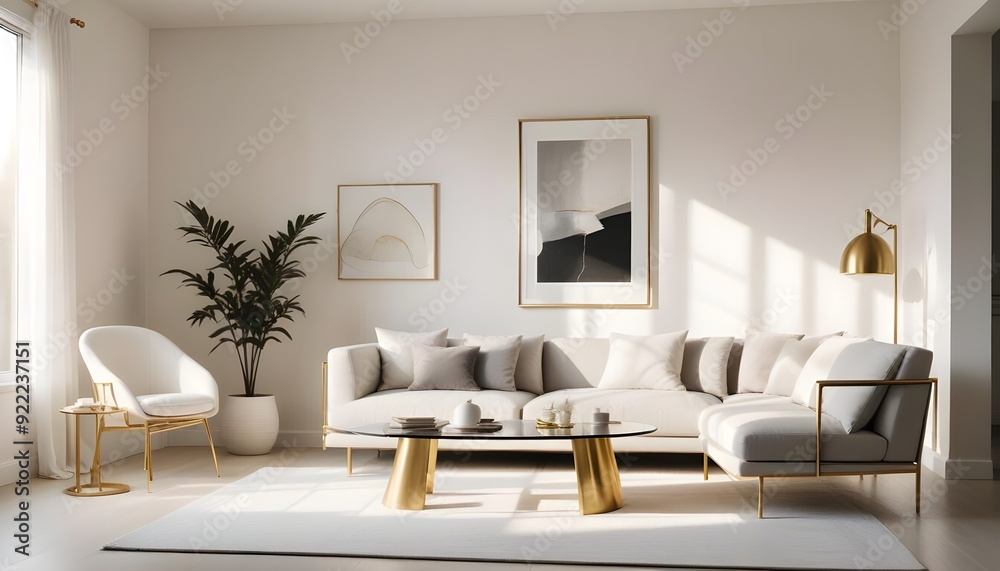 Photo interior modern design room 3d illustration Photo interior modern design room 3d illustration