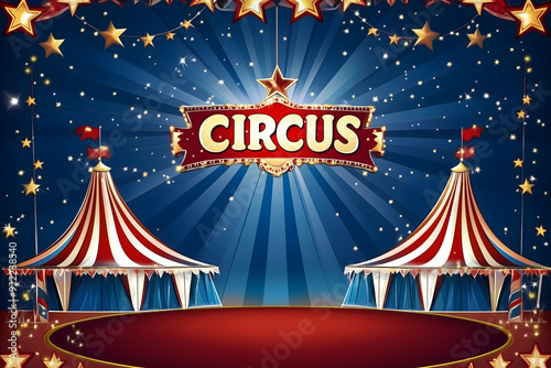Circus poster background Circus and Entertainment background Concept