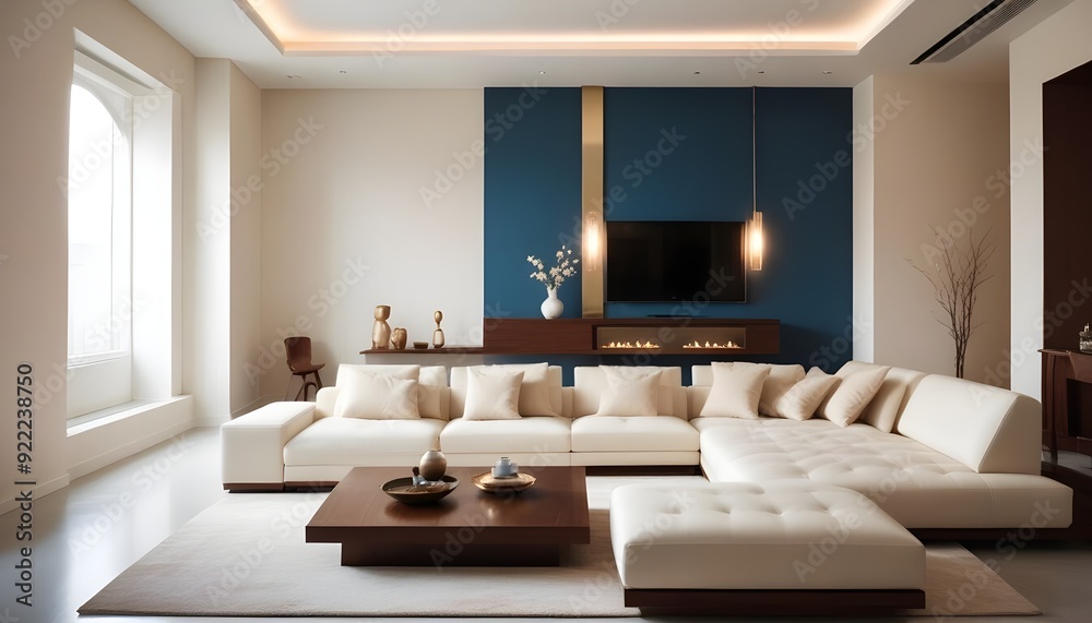 Fototapeta premium Photo interior modern design room 3d illustration