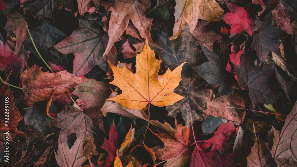 Colorful autumn leaves in various shades of red, yellow, and brown, scattered on the ground. Natural background. Fall foliage concept. Colorful autumn leaves in various shades of red, yellow, and brown, scattered on the ground. Natural background. Fall foliage concept.