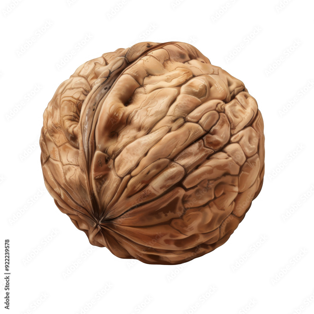 A Close-Up of a Single Walnut Shell A Close-Up of a Single Walnut Shell