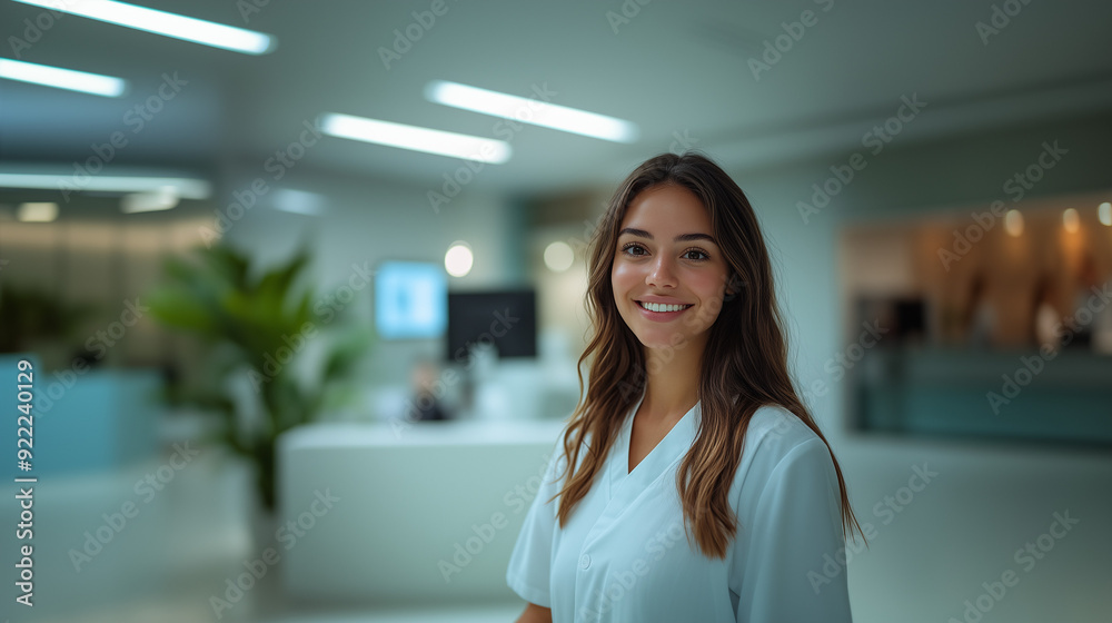 The receptionist warmly welcomes the guest at a modern hotel, showcasing hospitality and customer service with a friendly smile and open posture.
The receptionist warmly welcomes the guest at a modern hotel, showcasing hospitality and customer service with a friendly smile and open posture.