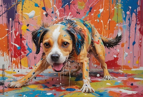 colorful illustration of a dog photo