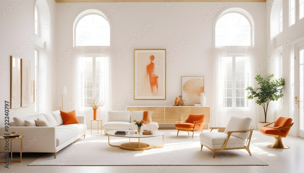 Photo interior modern design room 3d illustration Photo interior modern design room 3d illustration