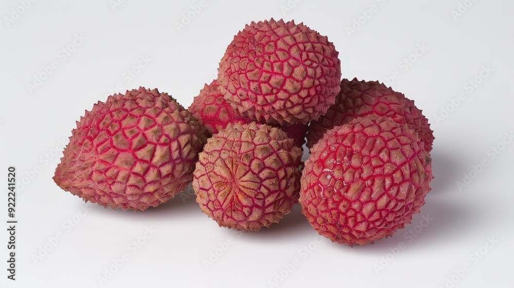 Vibrant Cluster of Fresh Lychees on White Background - Foods Magazine Style Illustration in Professional Studio Vibrant Cluster of Fresh Lychees on White Background - Foods Magazine Style Illustration in Professional Studio