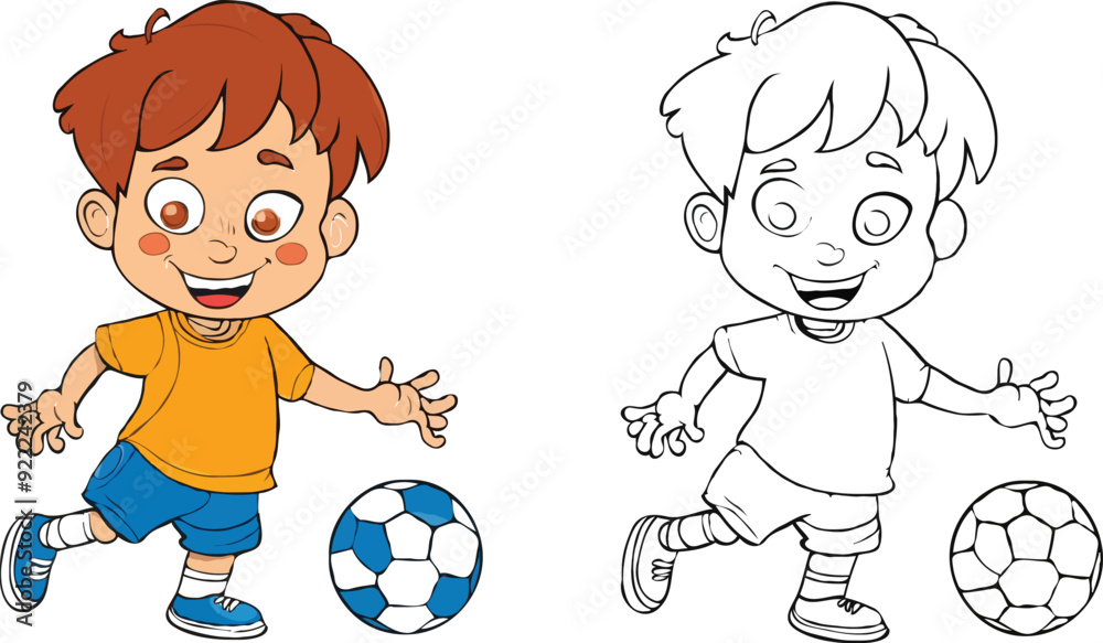 coloring page a simple drawing of blue green with baby boy & girl playing game vector illustration coloring page a simple drawing of blue green with baby boy & girl playing game vector illustration