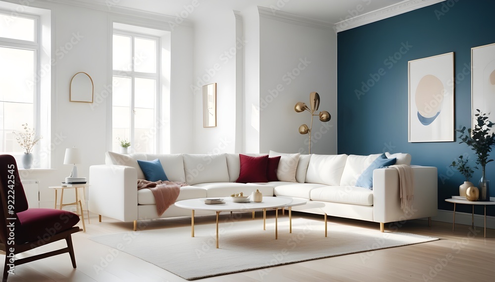 Fototapeta premium Photo interior modern design room 3d illustration