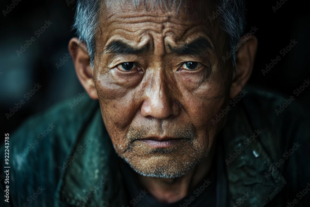 An elderly man with a weathered face and an intense soulful gaze. His eyes reveal profound wisdom and deep stories, conveyed through a close-up portrait. An elderly man with a weathered face and an intense soulful gaze. His eyes reveal profound wisdom and deep stories, conveyed through a close-up portrait.