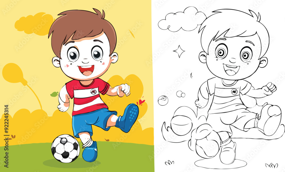 coloring page a simple drawing of blue green with baby boy & girl playing game vector illustration coloring page a simple drawing of blue green with baby boy & girl playing game vector illustration