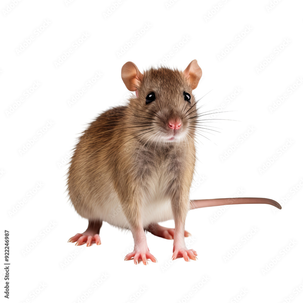 Isolated Brown Rat with Detailed Features and Expressive Stance. Isolated Brown Rat with Detailed Features and Expressive Stance.