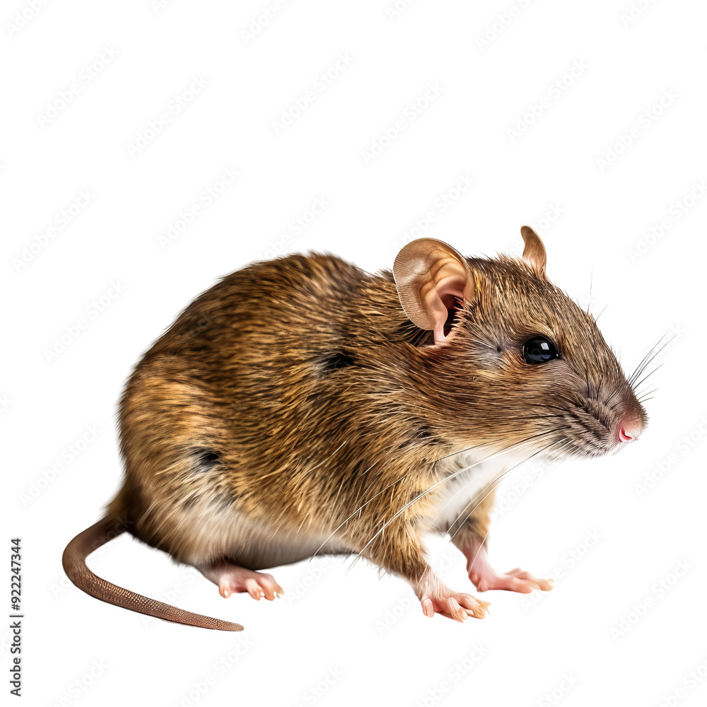 Isolated Brown Rat with Detailed Features and Fine Fur Texture. Isolated Brown Rat with Detailed Features and Fine Fur Texture.