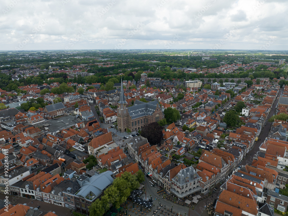 Obraz premium The Grote Kerk, church in the West Frisian city of Hoorn, Dutch province of North Holland.