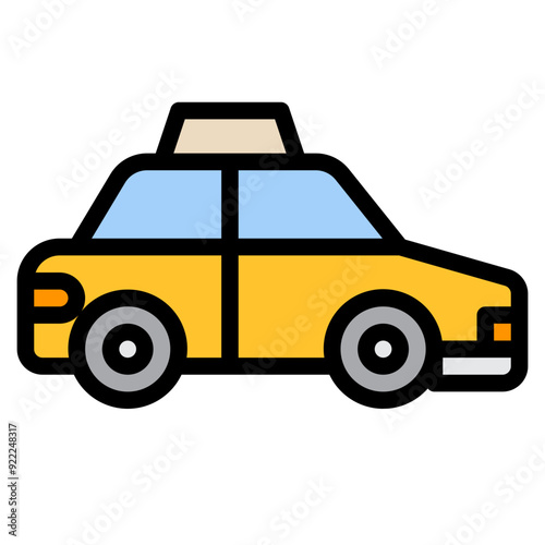 taxi filled outline icon