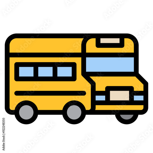 school bus filled outline icon