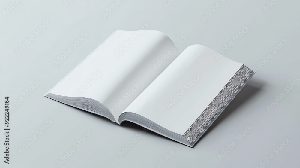 Open book mockup with blank pages. Open book mockup with blank pages.