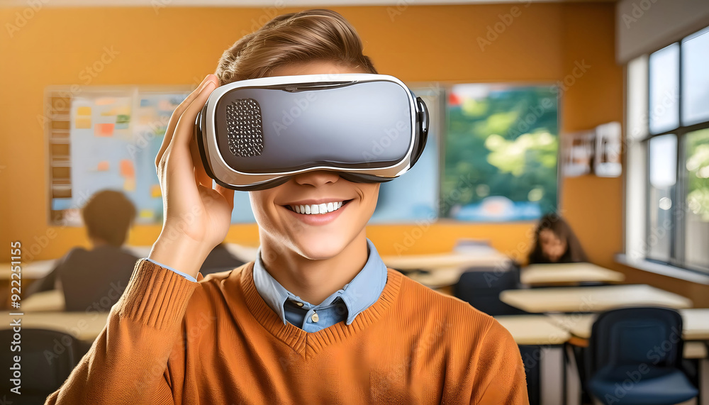 Close-Up of Student Using Virtual Reality for Learning Close-Up of Student Using Virtual Reality for Learning