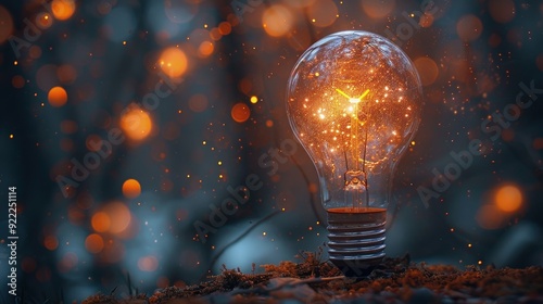 bright light bulb on dark background 6