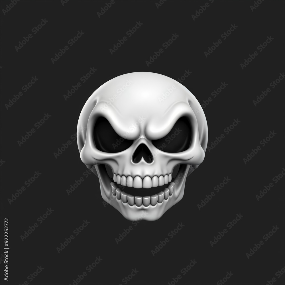 Sinister 3D Skull Emoji on Black Background Sinister 3D Skull Emoji on Black Background