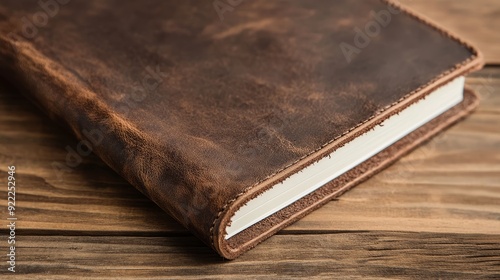 Vintage-style leather journal with a weathered finish, featuring a discreet hidden pocket behind the back cover for secret storage