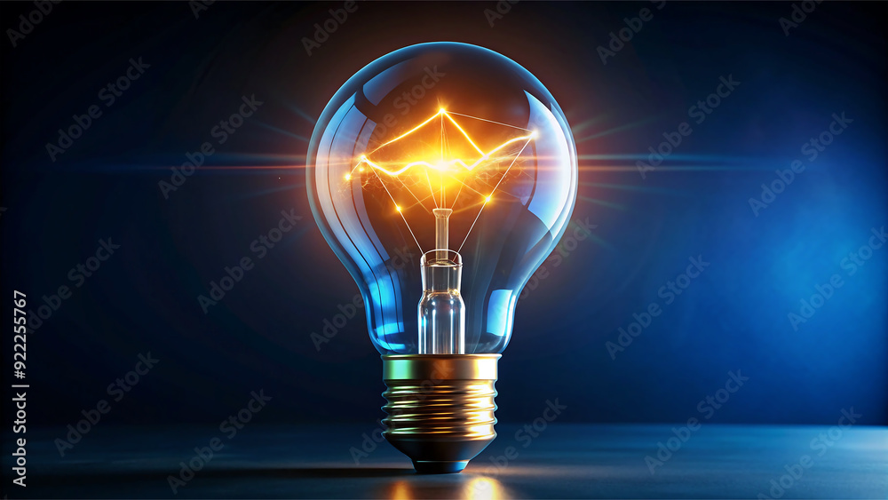 Illuminated Light Bulb on Dark Background Illuminated Light Bulb on Dark Background