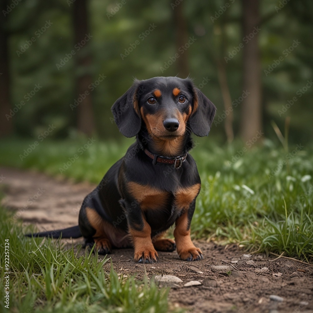 cute dachshund wiener Dog Sausage Doggo in the grass cute dachshund wiener Dog Sausage Doggo in the grass