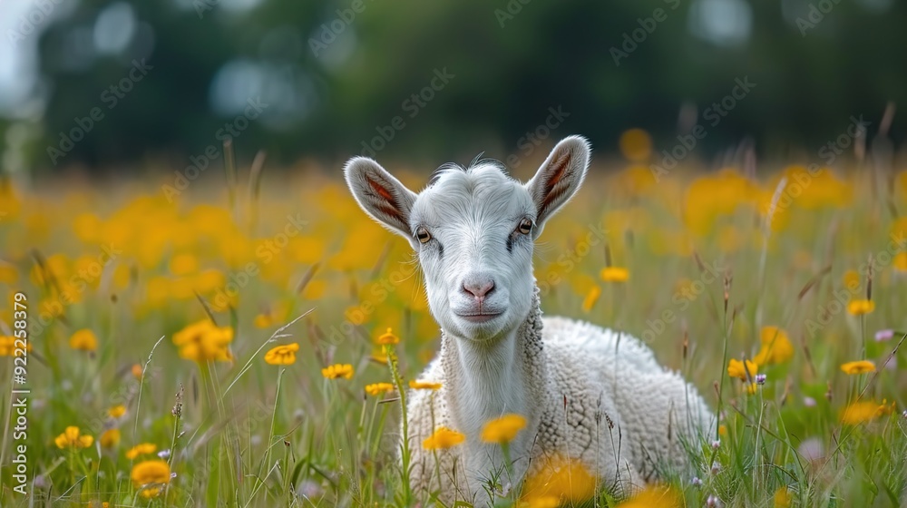 white goat on a meadow white goat on a meadow